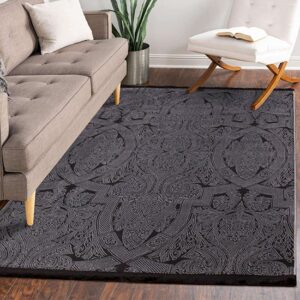Belvedere Eltham 120x170cm Rug In Blue And Charcoal