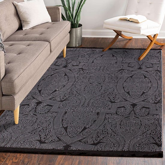 Belvedere Eltham 200x290cm Rug In Blue And Charcoal