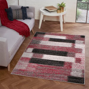 Spirit 120x170cm Mosaic Design Rug In Red And Grey
